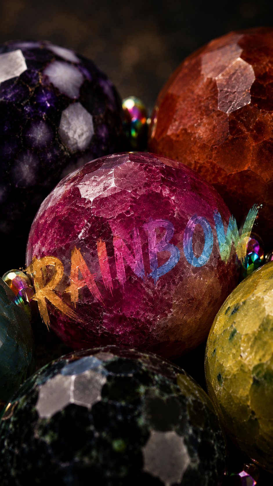 Meravigliosa collana, Agata Rainbow, perle sfaccettate infilate e annodate a Mano