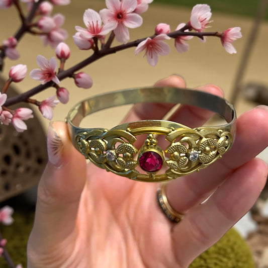 Bracciale rigido antico jugendstil, Boemia, prima metà ‘900