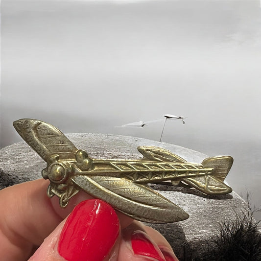 Spilla aeronautica d’epoca, biplano anni 20-30