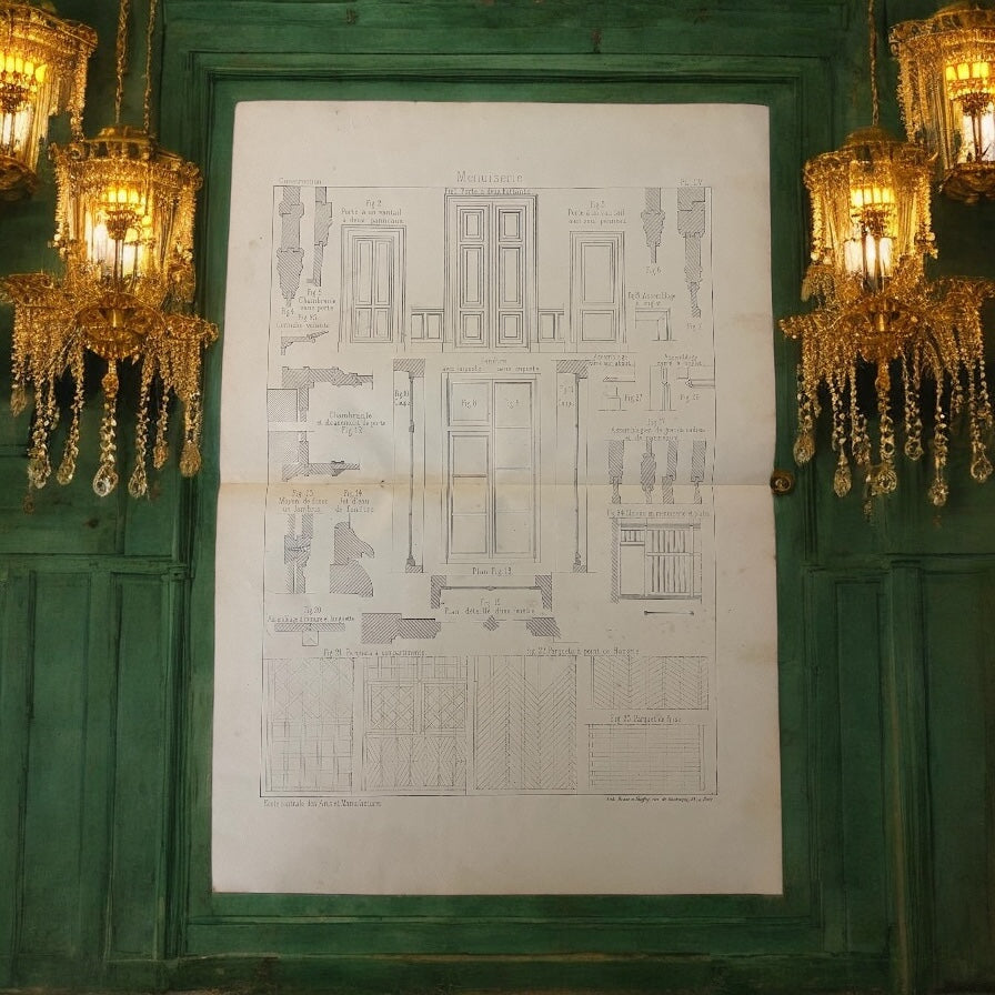 Tris tavole di architettura ‘800 École Arts et Metiers