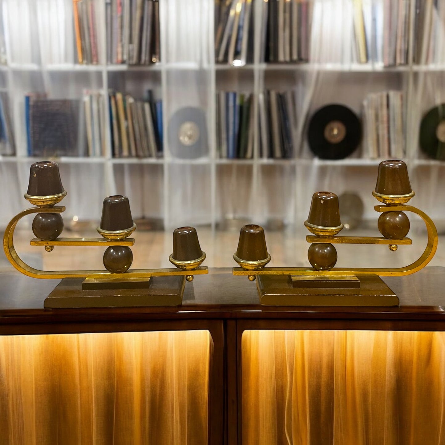 Coppia candelabri a tre luci mid century design, scandinavi, anni ‘50 - ‘60