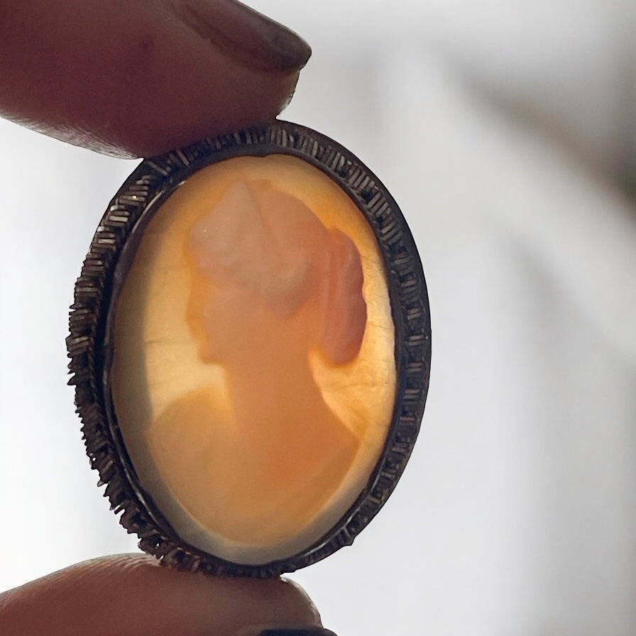 Spilla / pendente antico anni ‘30 cameo su conchiglia