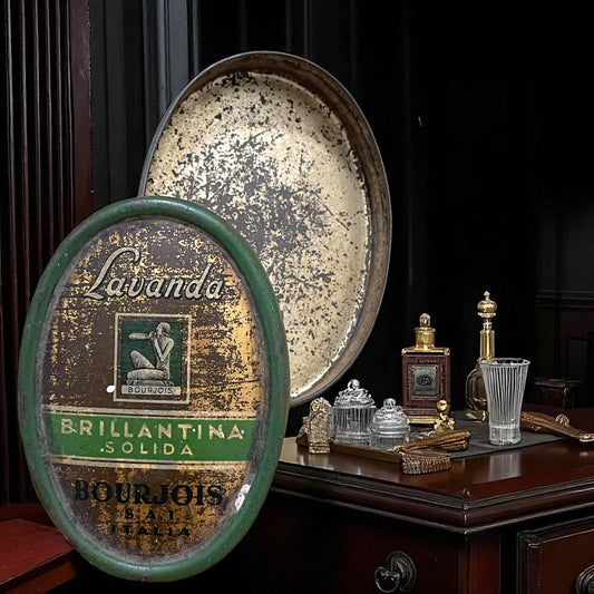 Antica scatolina in latta Brillantina Bourjois, anni ‘40