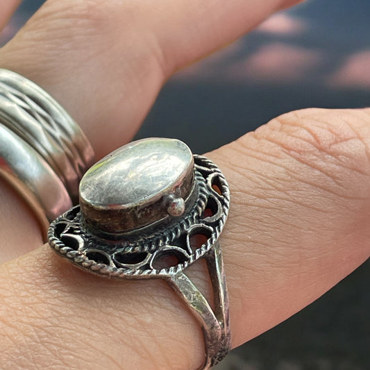 Antico e raro poison ring, anello da veleno fine ‘800 primo ‘900, argento punzonato