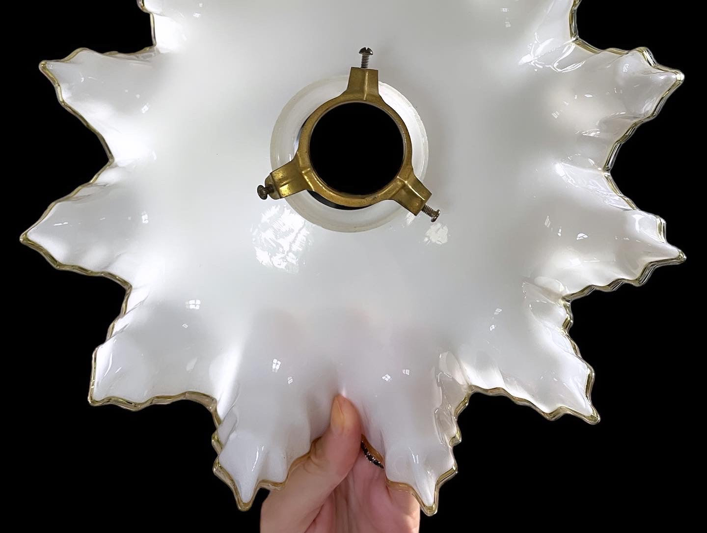Pair of liberty chandeliers in opal glass