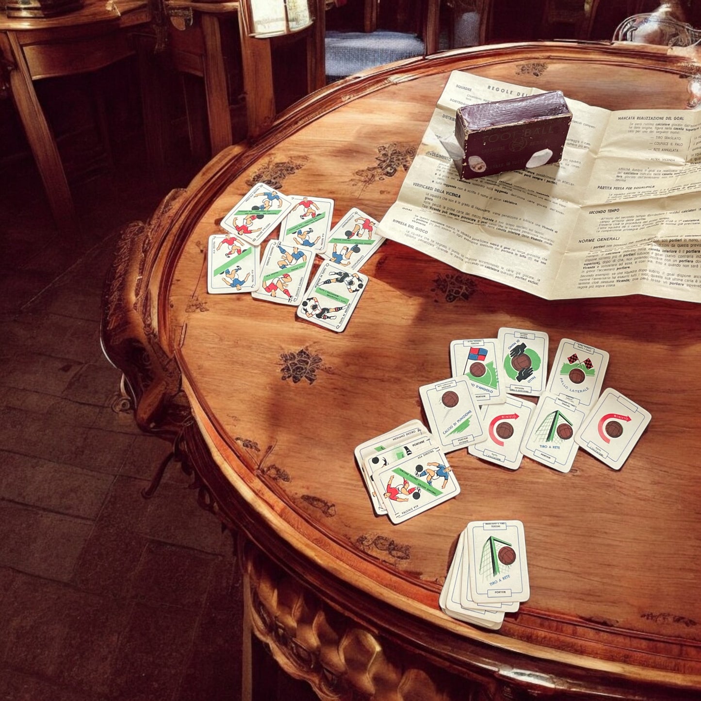 Gioco del Football, carte anni ‘50 completo, brevettato Bertino