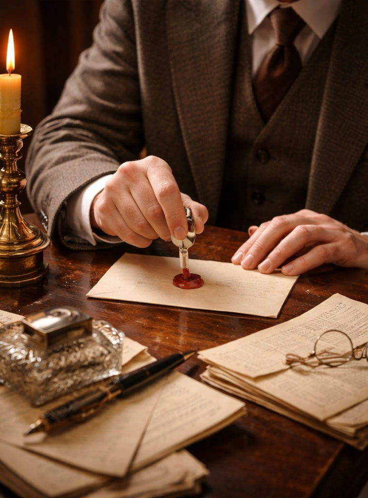 Antico set da scrittoio in custodia, art Déco, mai utilizzato condizioni perfette