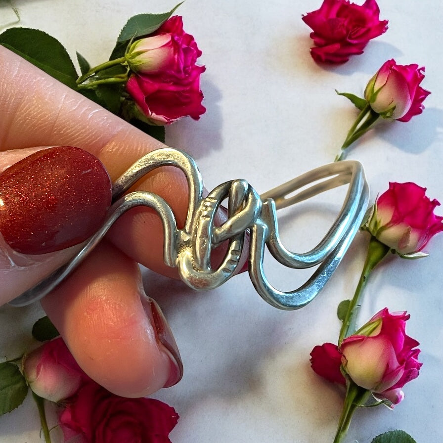 Bracciale rigido regolabile in argento francese, fine anni ‘60