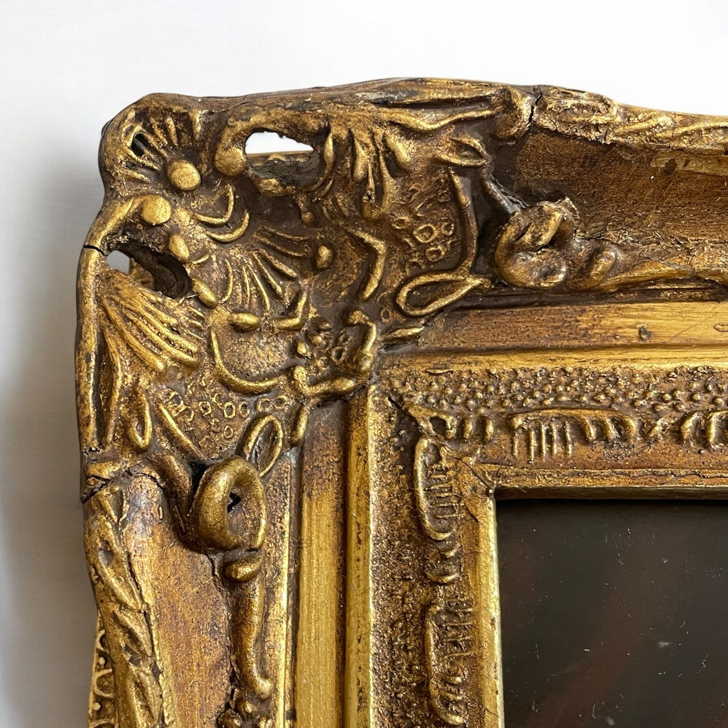 Dipinto inglese con gattini olio su tavoletta, anni ‘40 cornice coeva