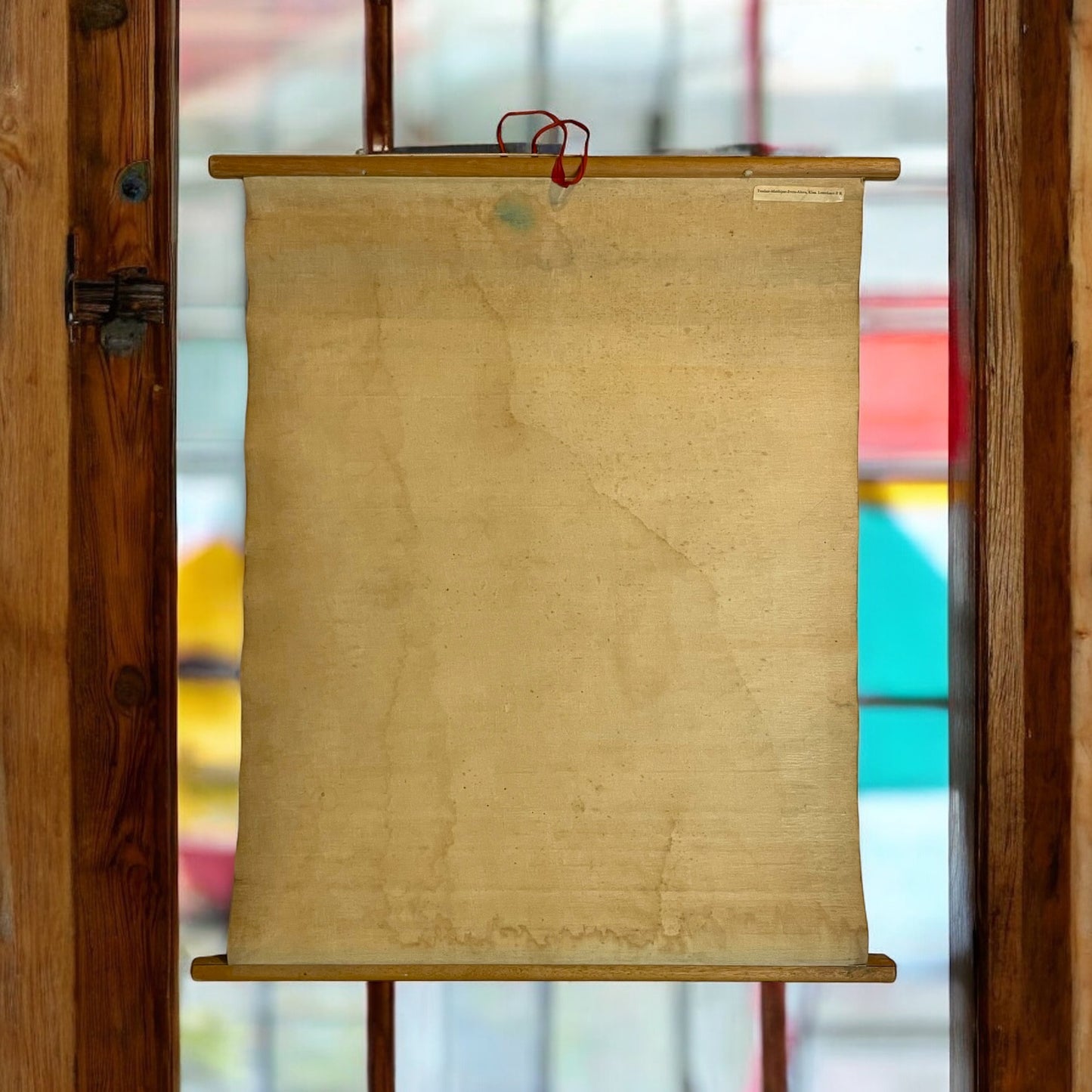 Antico manifesto didattico telato con alfabeto olandese, anni ‘40-‘50