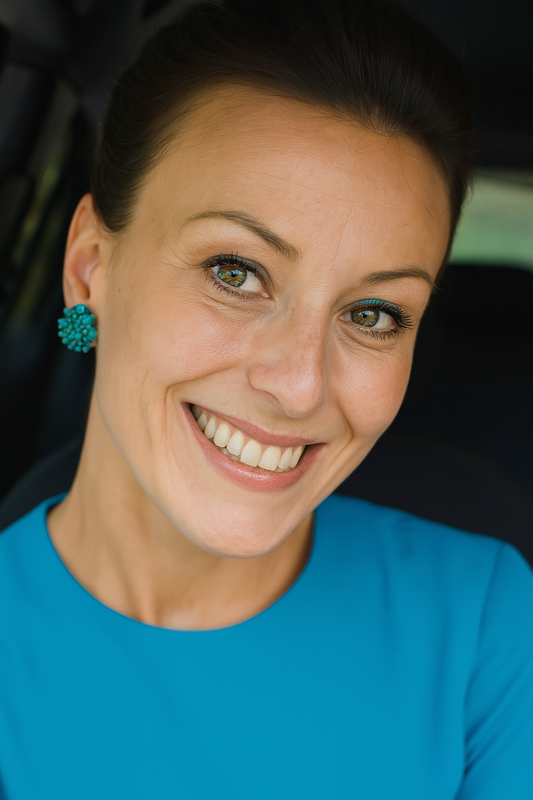 Orecchini a clip anni ‘50 con turchesi, boho chic