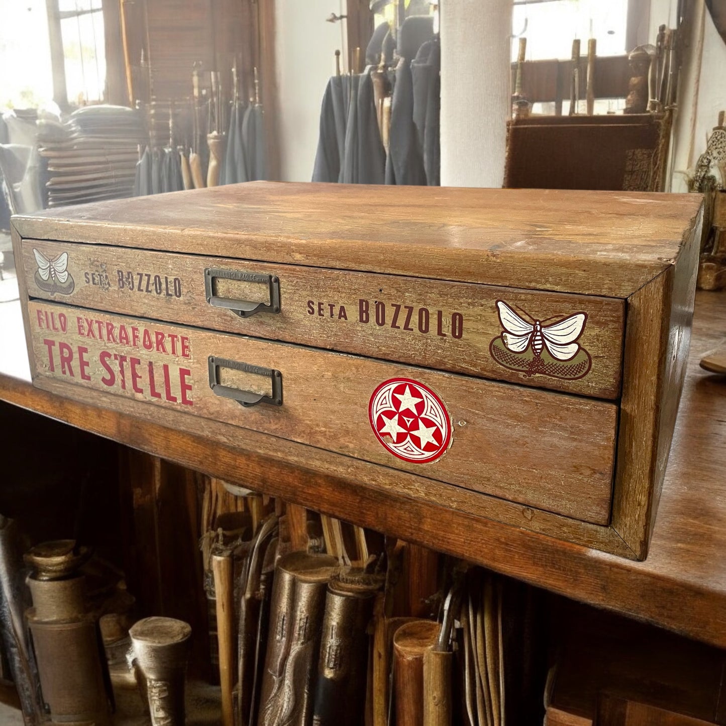 Cassettiera fratelli Radice merceria, da banco, anni ‘40 Milano pezzo storico
