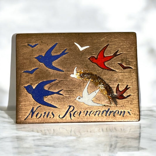 Spilla della resistenza francese, “Nous Reviendrons” motto prigionieri Les Hirondelles