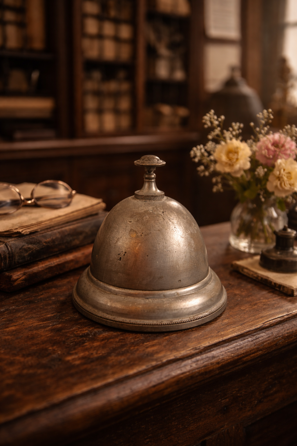Antico campanello da banco o reception, fine ‘800 primo ‘900, suono pieno e caldo