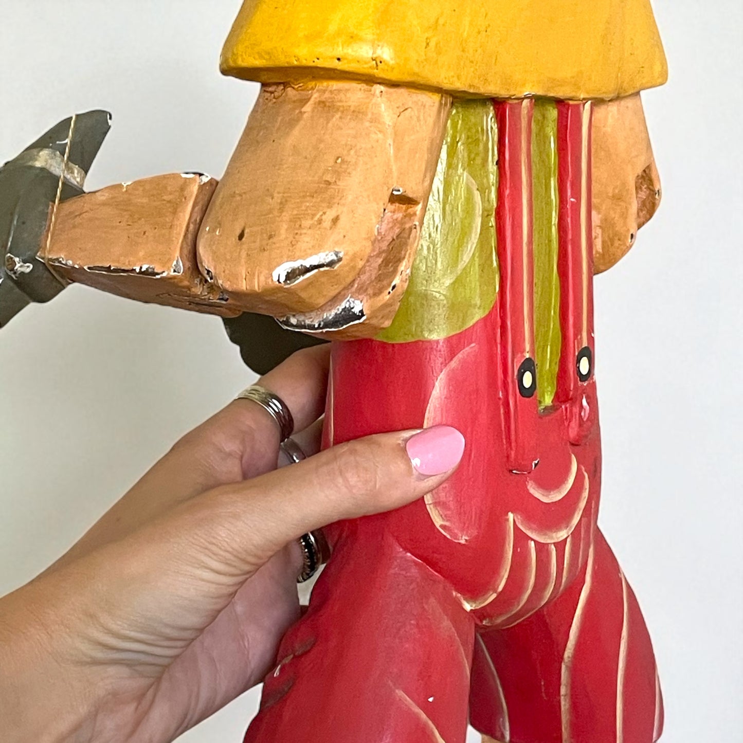 Grande burattino Pinocchio vintage h totale 80 cm