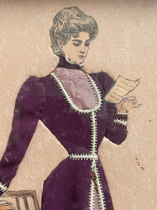 Quadro di profondità con dama vestita, creazione bozzetto moda