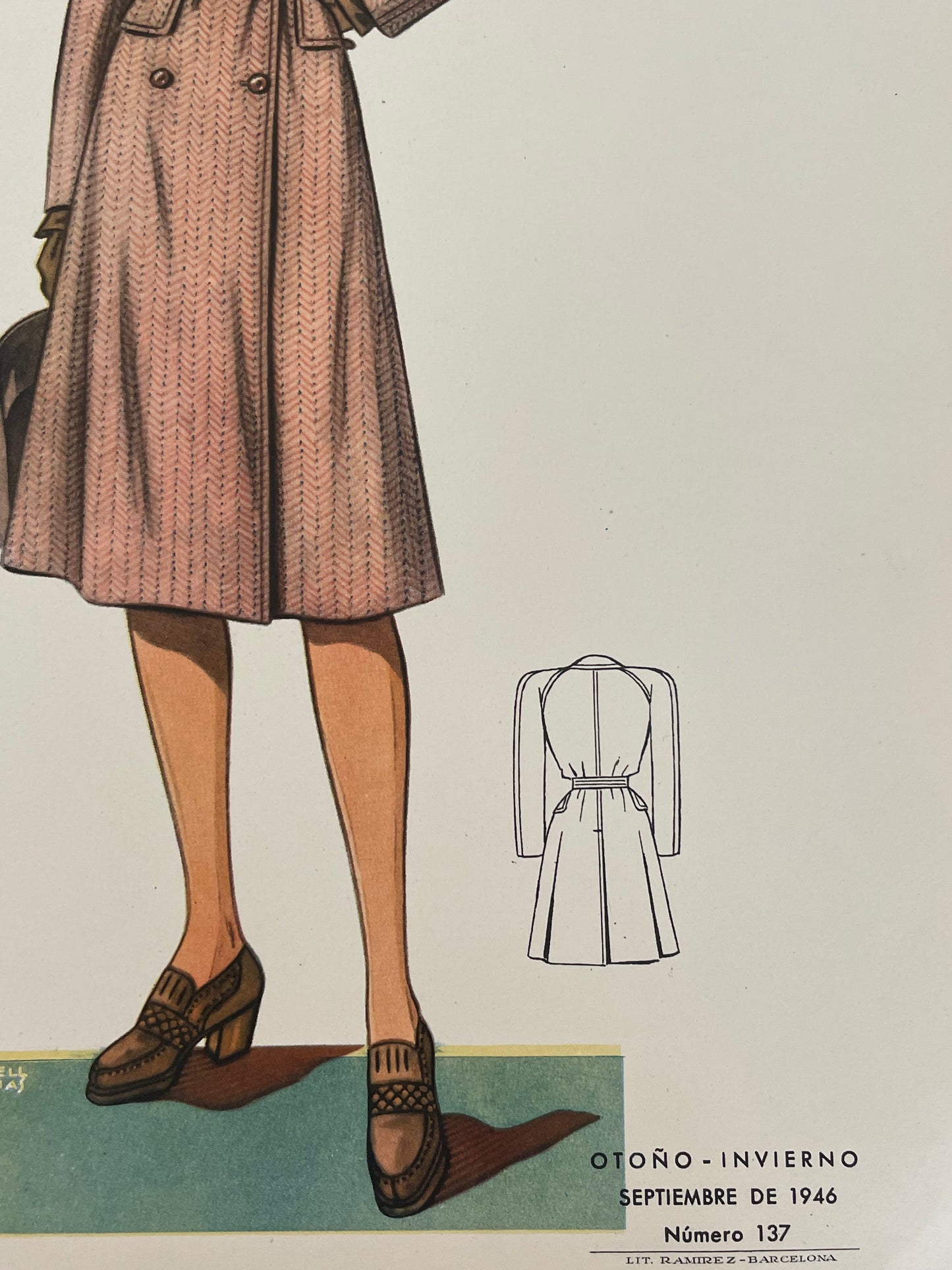 Set n. 4 bozzetti moda Atelier La Confianza anni 1948/49