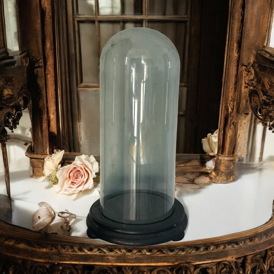 Antica campana per boule de mariage, fine ‘800 con base lignea