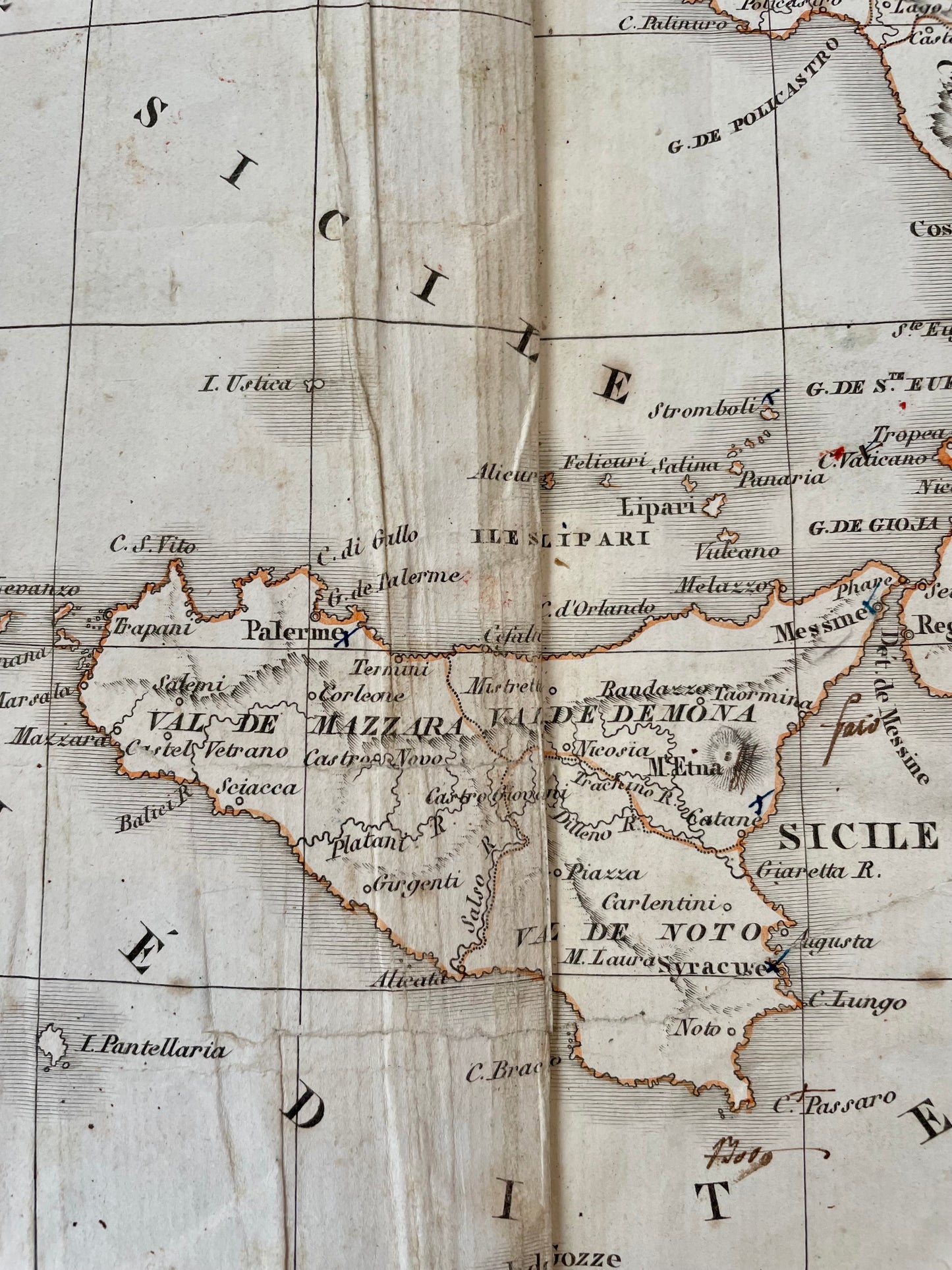 Antica mappa 1829 Delamarche Regno di Napoli e delle due Sicilie