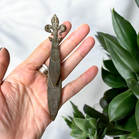 Ferma pagine segnalibro ecclesiastico con fleur de lis, primo ‘900