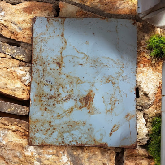 Cartello design industriale originale anni ‘60, obbligo elmetto