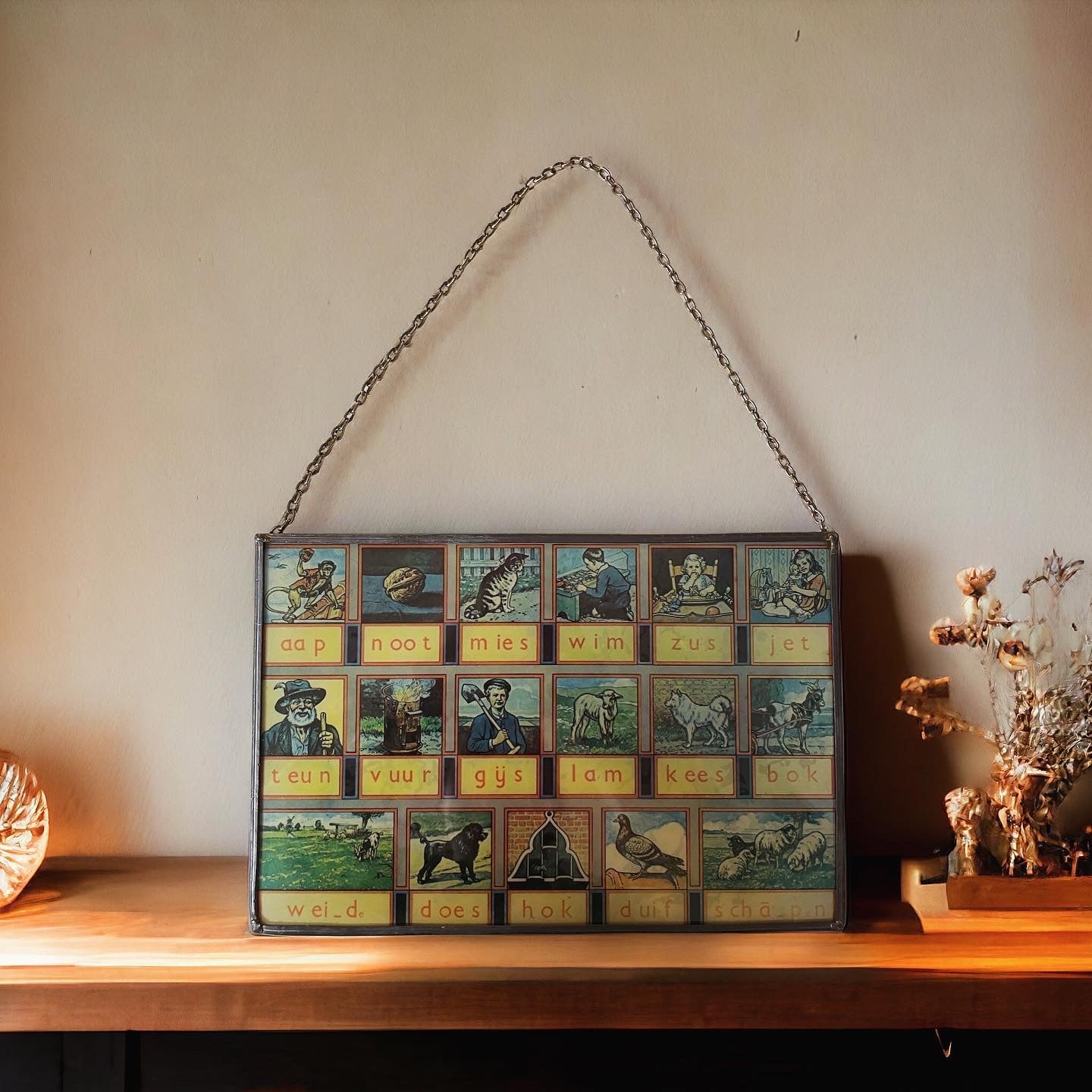 Alfabeto olandese quadro con catenella anni ‘40