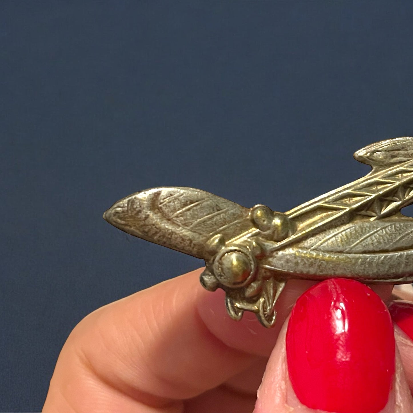 Spilla aeronautica d’epoca, biplano anni 20-30