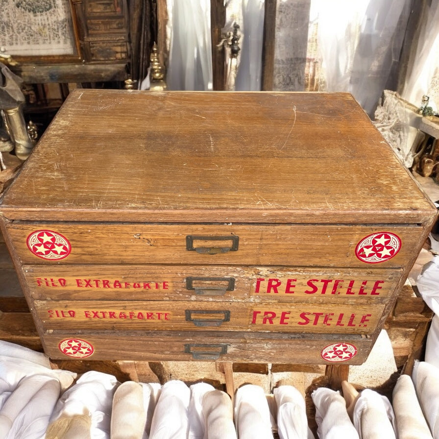Cassettiera da Merceria rara anni ‘40 filo extra forte