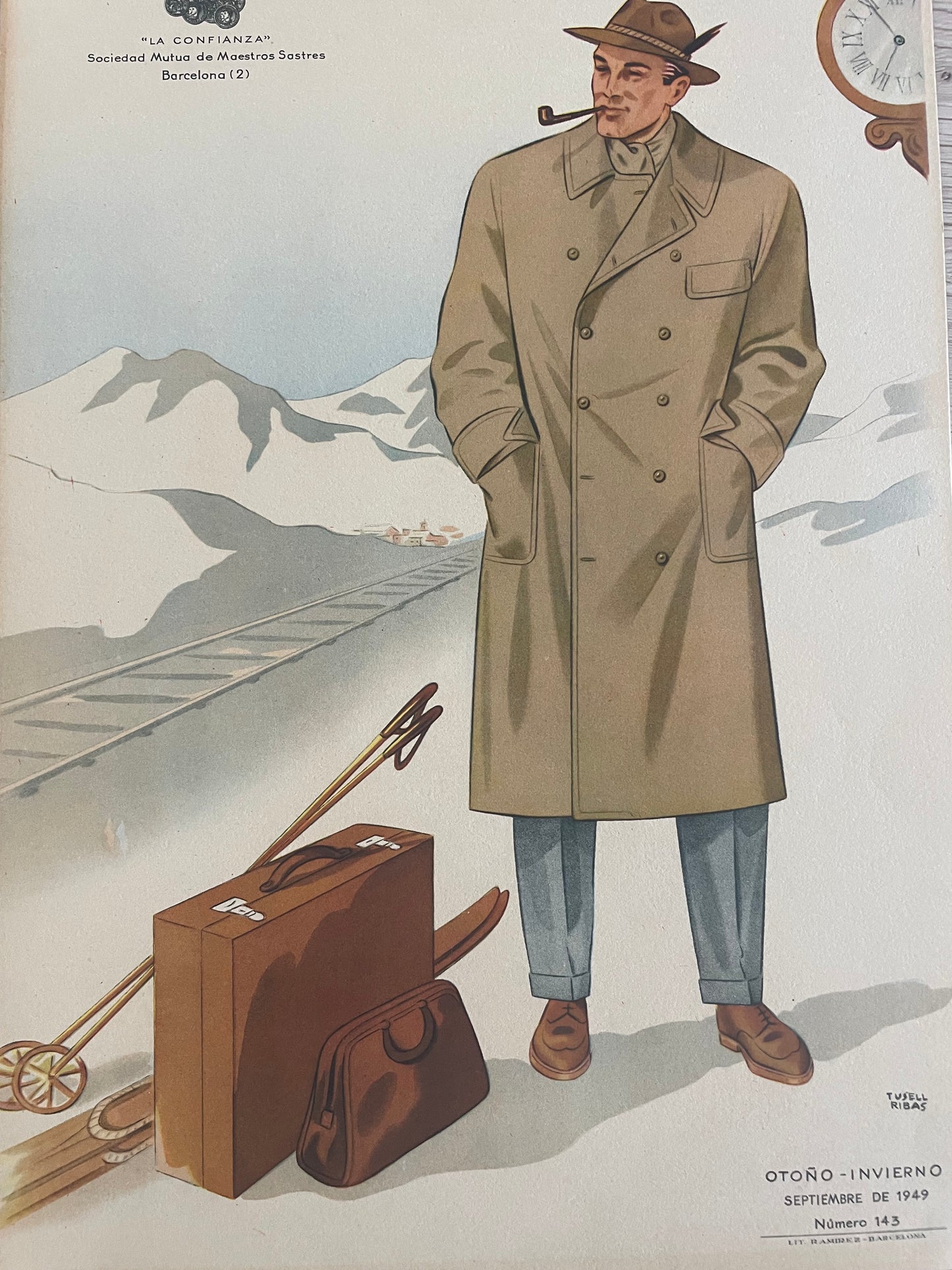 Set n. 3 tavole di moda da catalogo atelier 1949 su cartoncino leggero