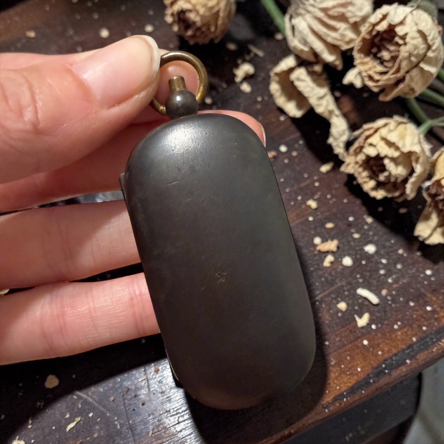 Antico porte-Louis porta Luigi monete da Châtelaine anni ‘20 metallo brunito