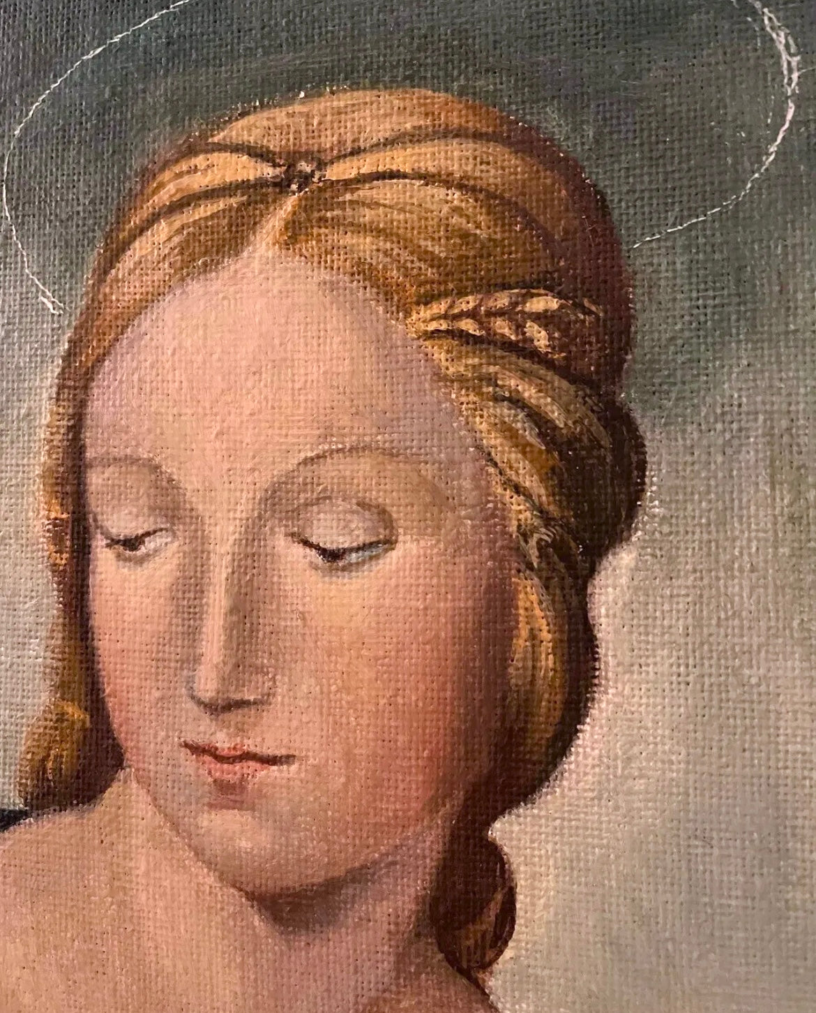 Ancient Madonna painting on canvas
