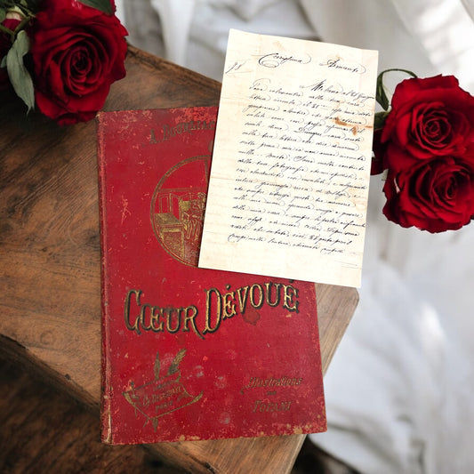 Libro 1899 Le Coeur Dévoué con lettera d’amore nascosta 1898