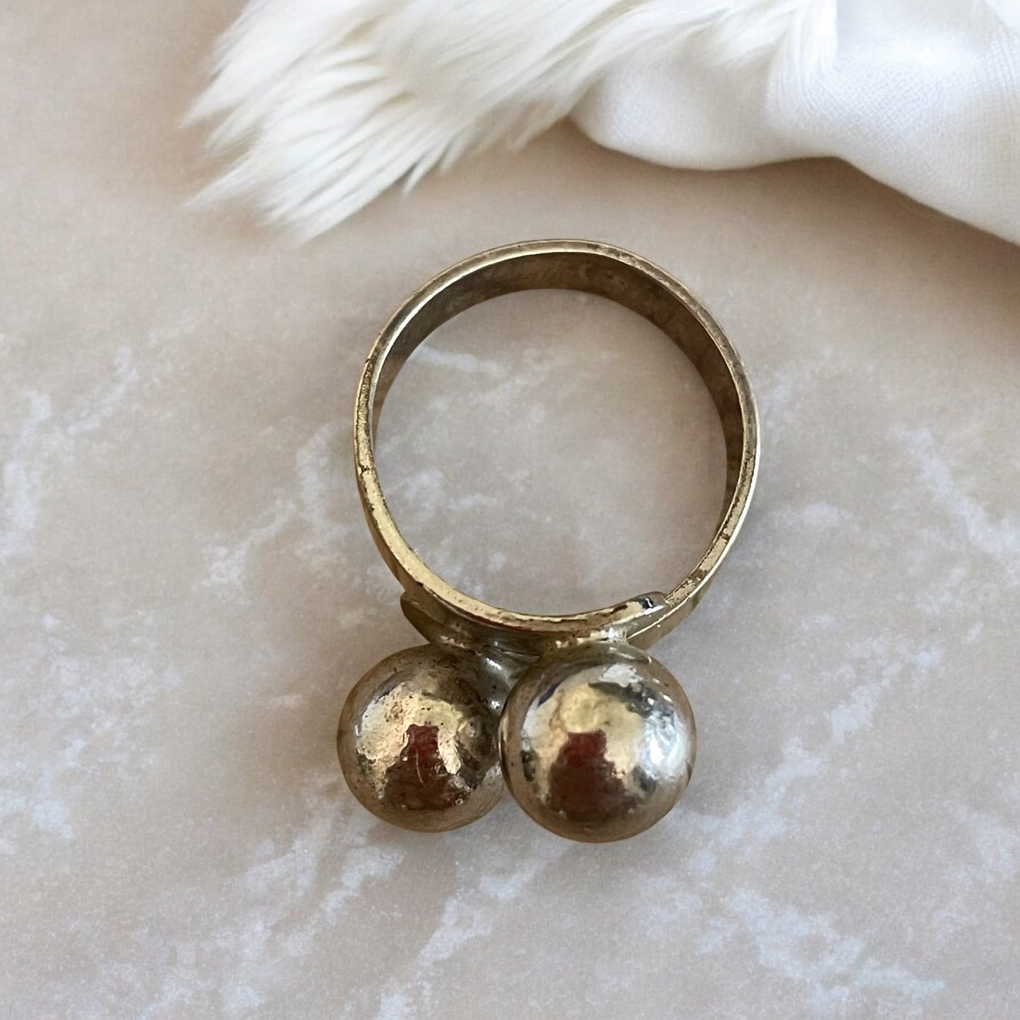 Anello modernista, anni 70 in argento 925 francese