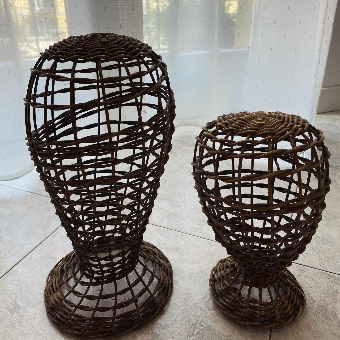 Wicker hat stands
