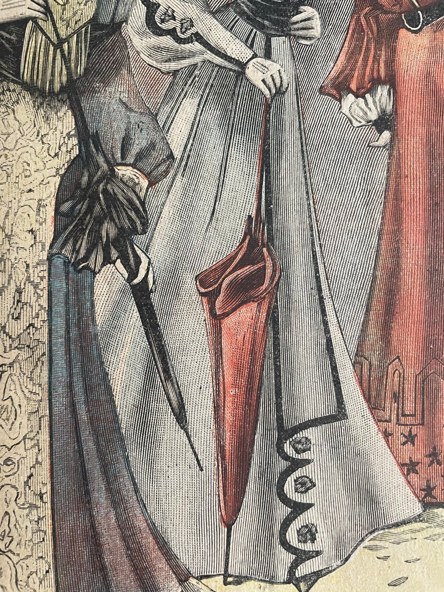 Lotto tavole figurini moda La Mode Nationale, 1903, 3 bozzetti singoli ed uno doppio