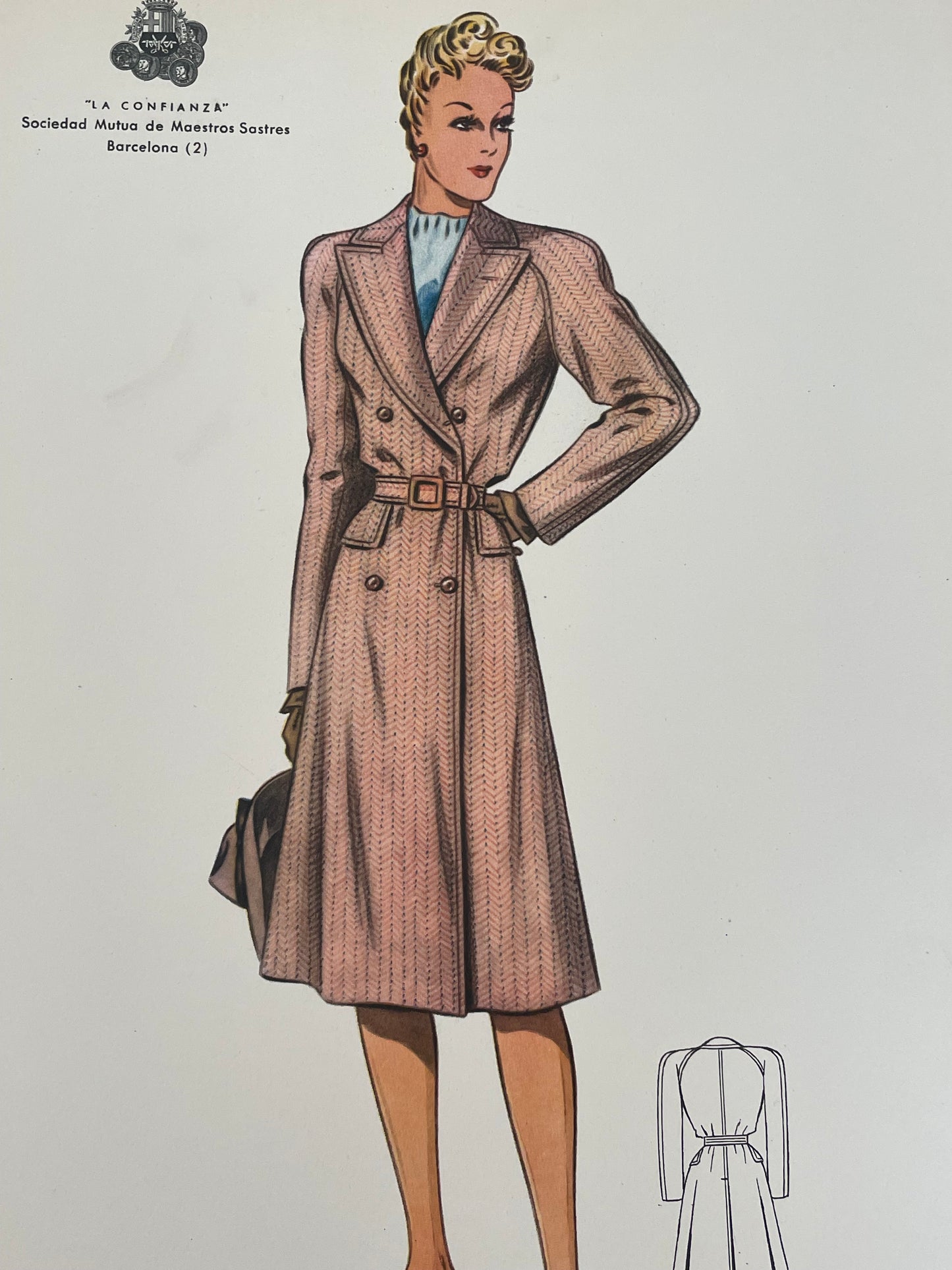 Set n. 4 bozzetti moda Atelier La Confianza anni 1948/49