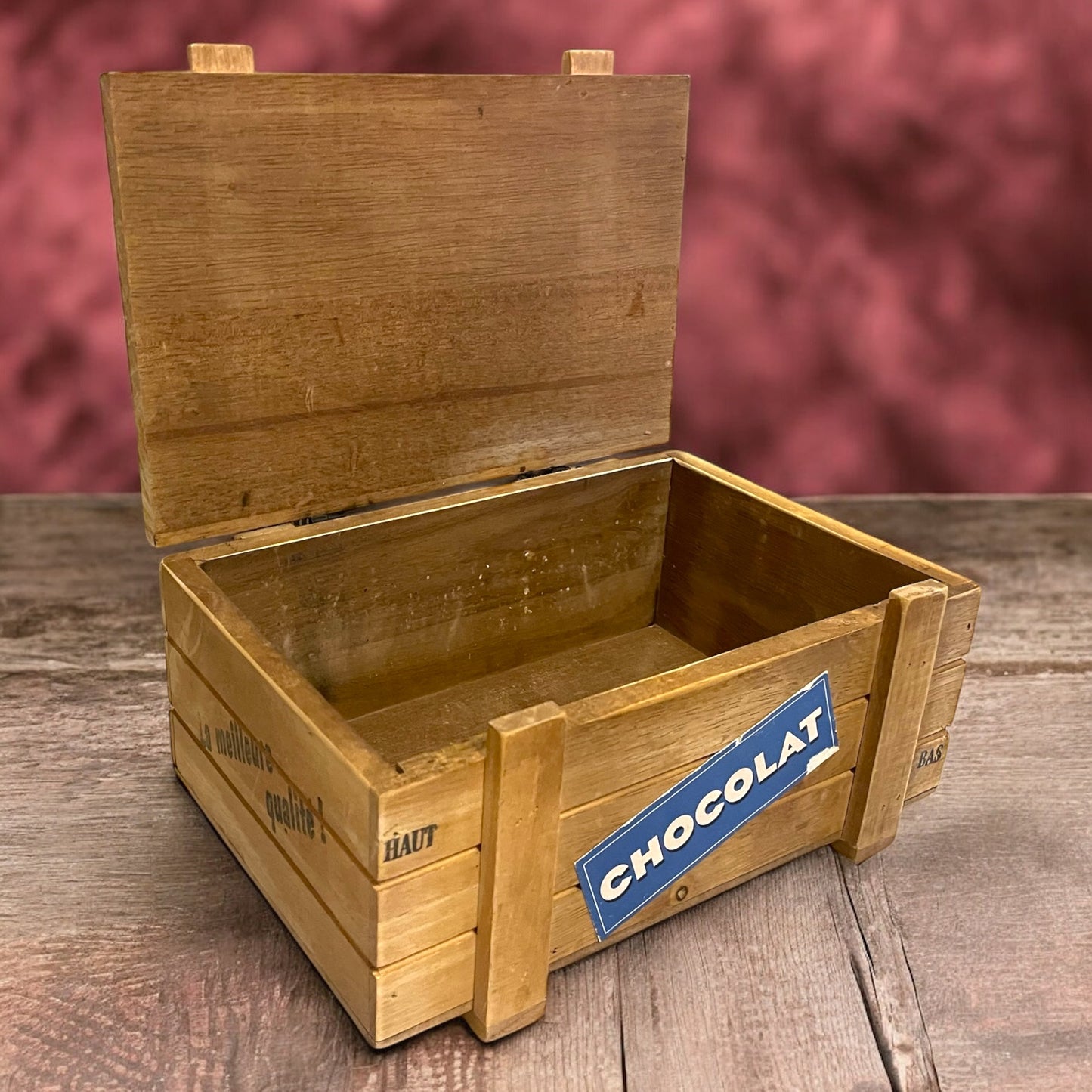 Cassetta Cioccolato pubblicitaria in legno anni 80