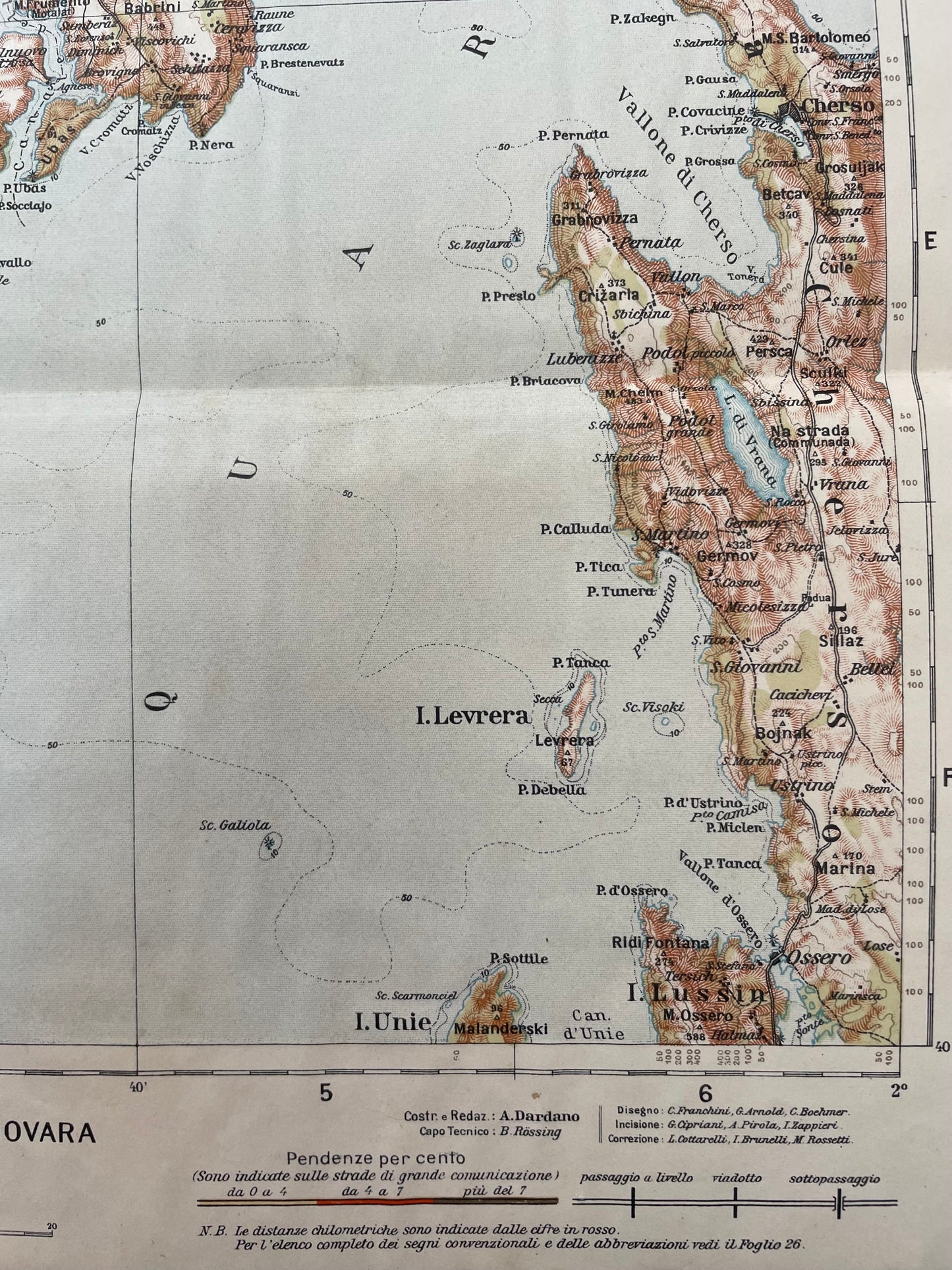 Carta geografica del territorio di Fiume e di Pola, 1941 Bertarelli Touring Club