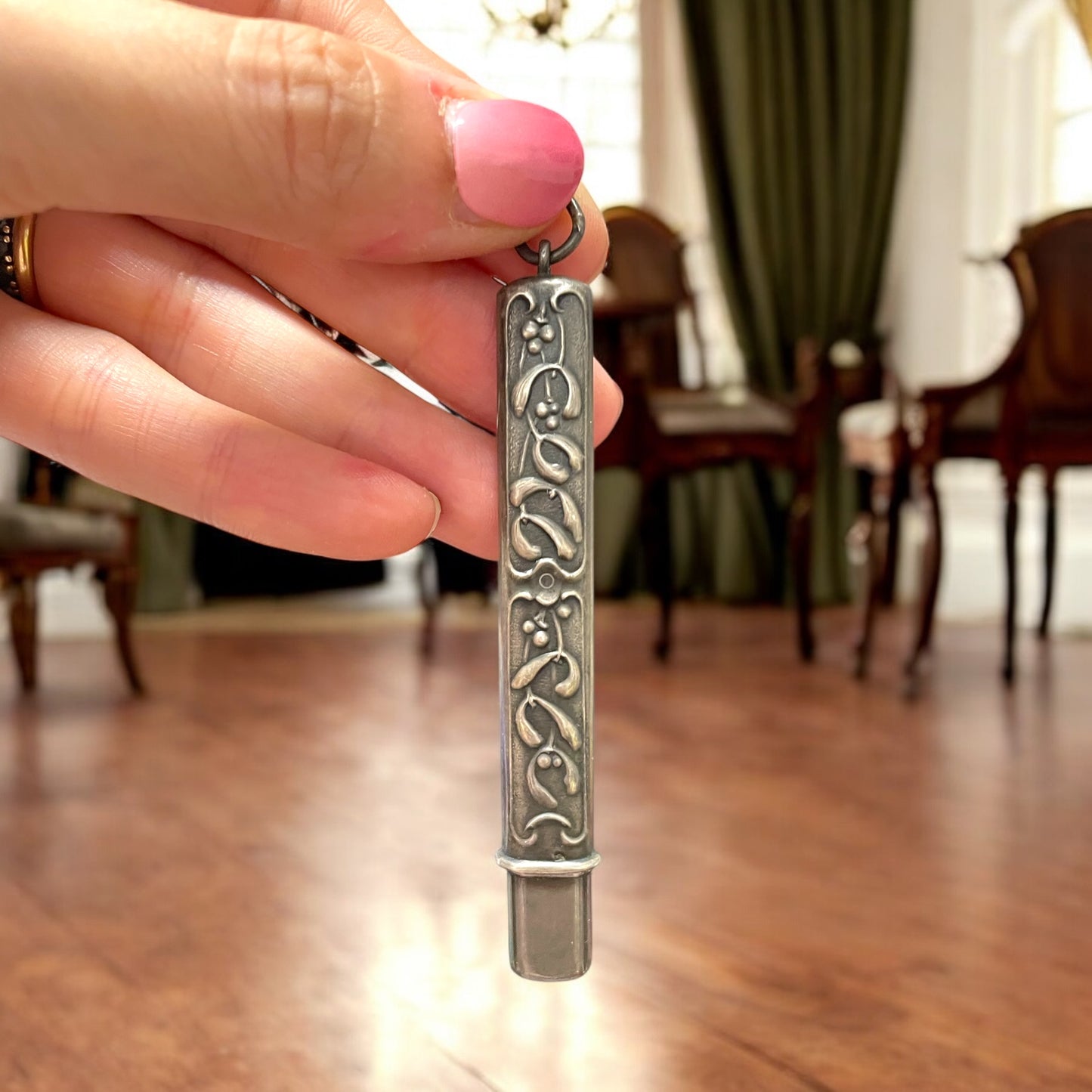 Matita pendente da châtelaine in custodia d’argento, fine ‘800