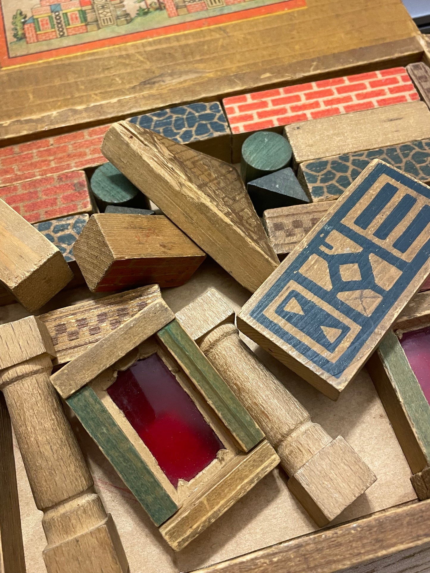 Set di costruzioni d’epoca Baukasten tedesco, anni ‘20 - ‘30