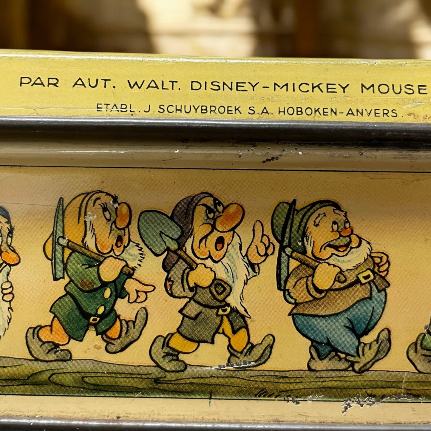 Antica rarissima scatola latta Snow White Disney Biancaneve anni ‘40