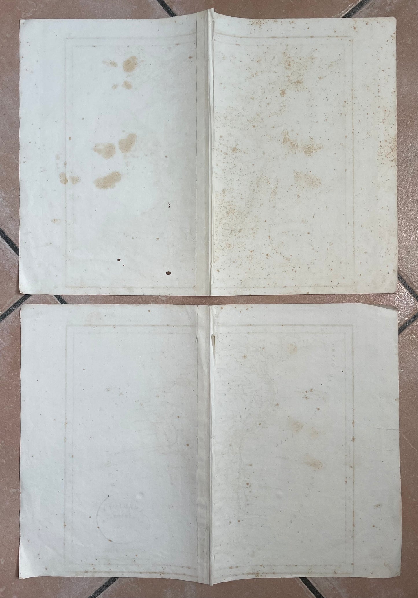 Coppia antiche mappe cartine geografiche Delamarche 1830, America del Nord e del Sud