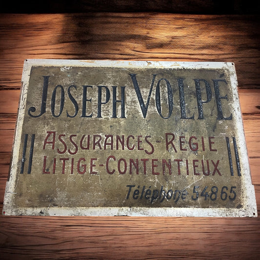 Antica Insegna con scritte martellate studio legale, anni ‘30 - ‘40