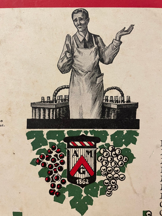 Antico menù Maison des vins fine anni ‘20