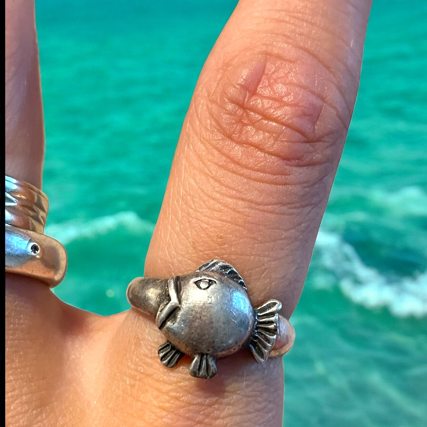 Anello pesce in argento 925 anni ‘60 originale vintage