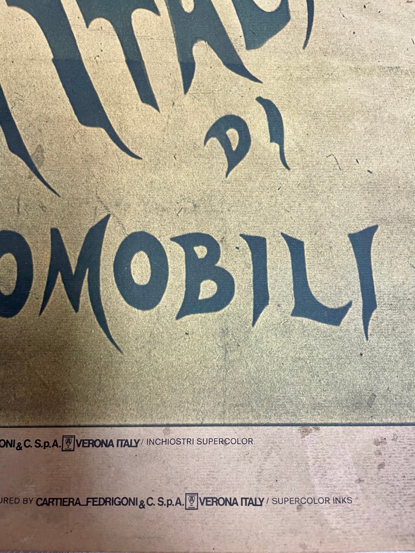 Manifesto Carpanetto per Fiat in riedizione originale e rara Nebiolo anni ‘70 / Cartiera Fedrigoni