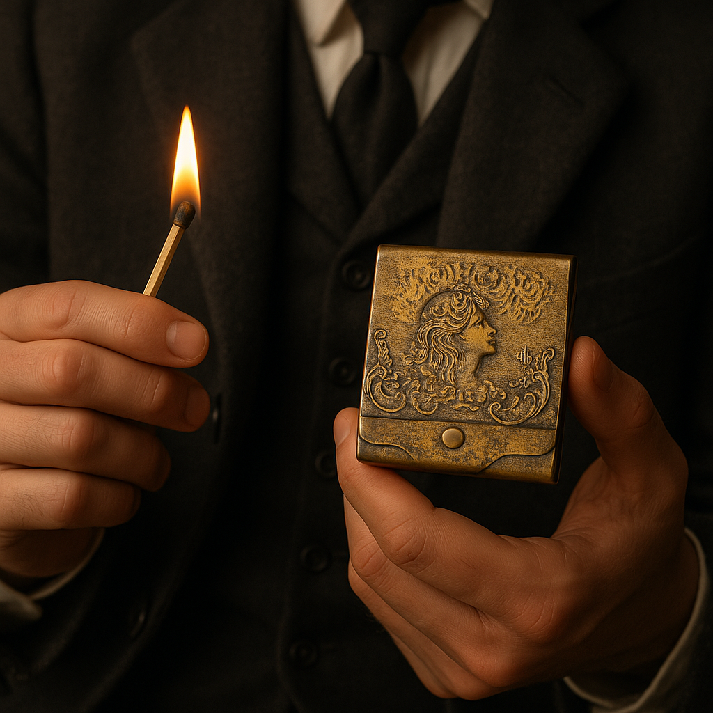 Vesta case art Nouveau con profilo di donna tra fiori e stelle cadenti