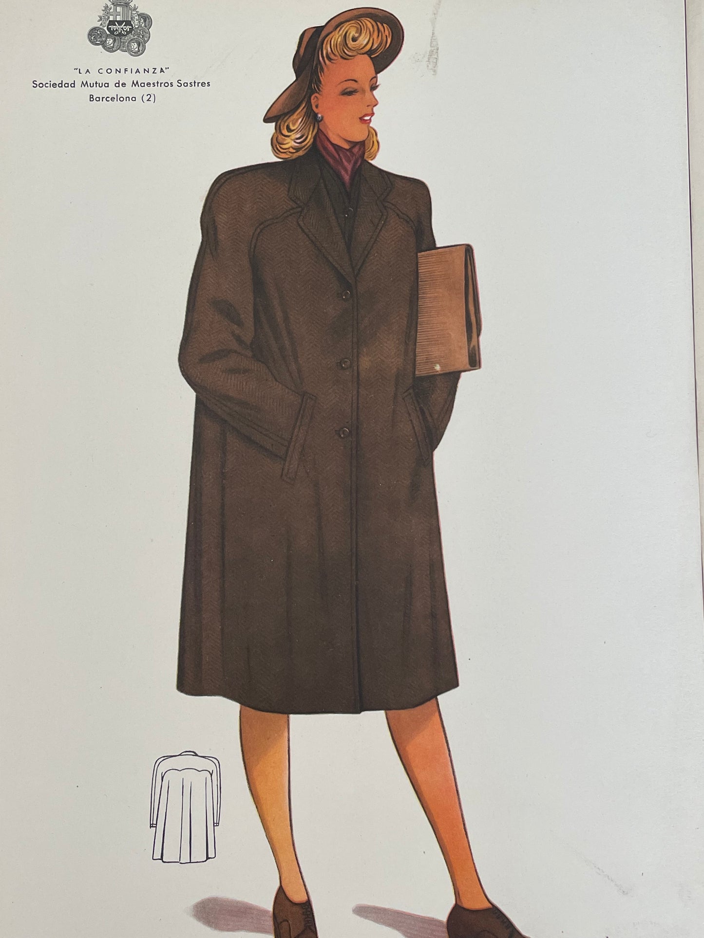 Set n. 4 bozzetti moda Atelier La Confianza anni 1948/49