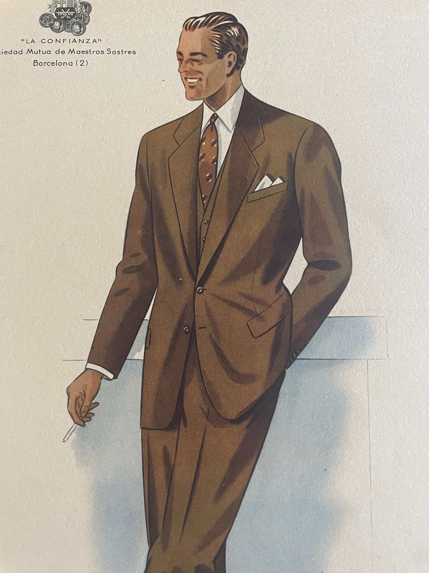 Set n. 3 tavole di moda da catalogo atelier 1949 su cartoncino leggero