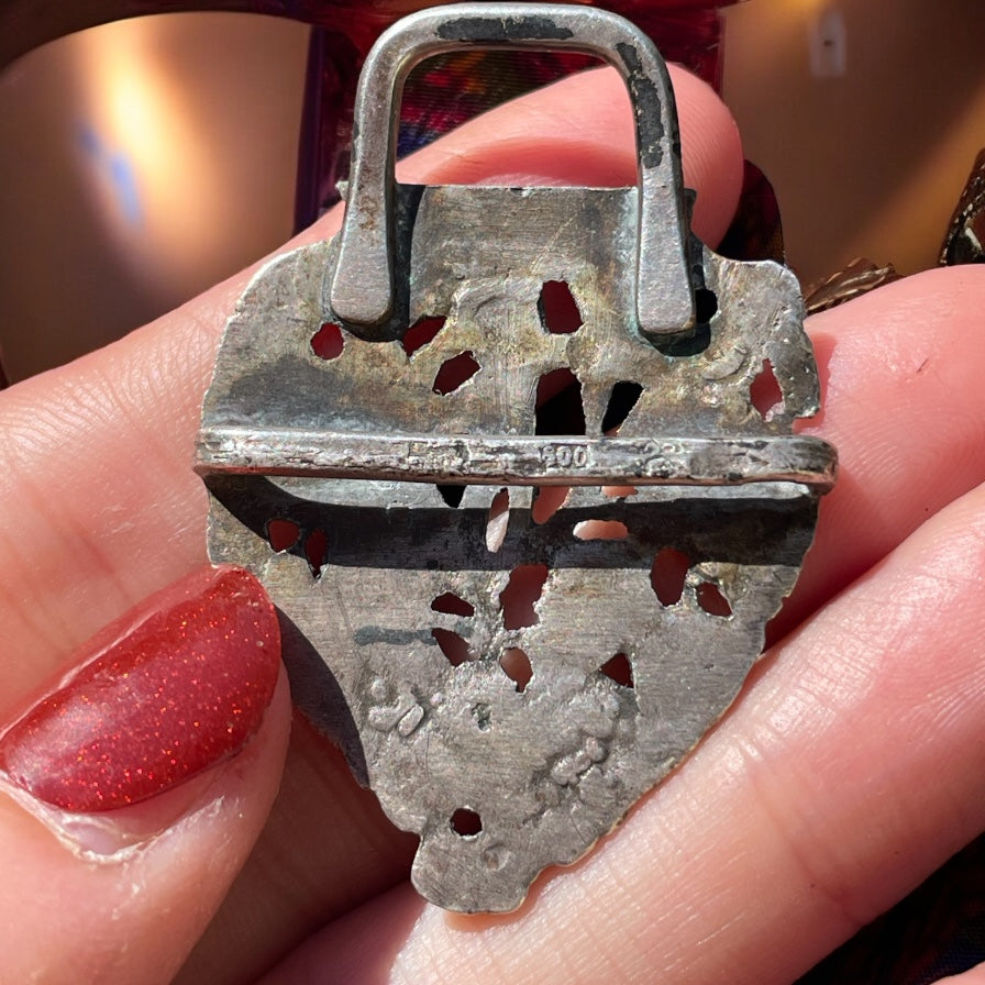 Ciondolo pendente in argento 800 con cherubino, ca anni ‘20